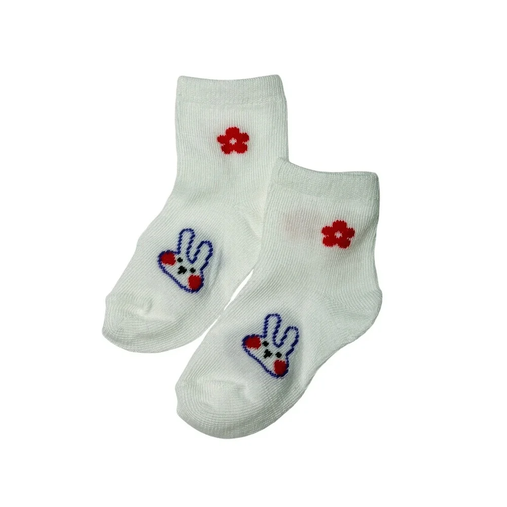 Girls Polychrome Easter Whimsical Bunny Socks 2-3T Durable Casual Pastel 5 Pairs